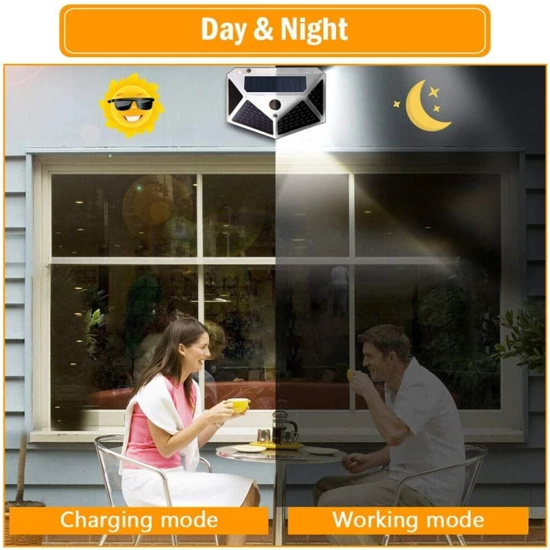 Waterproof 100 LED 2/4/8/10PCS Outdoor Solar Light, with motion sensors for garden and back yards.