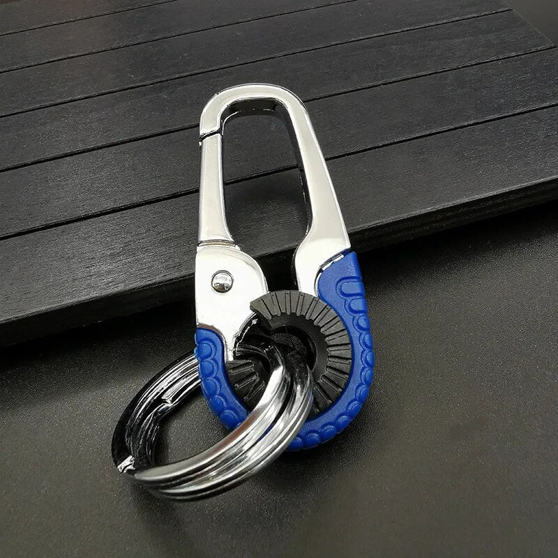 Stainless Steel, Double Ring Carabiner Keychain Buckle Clip.