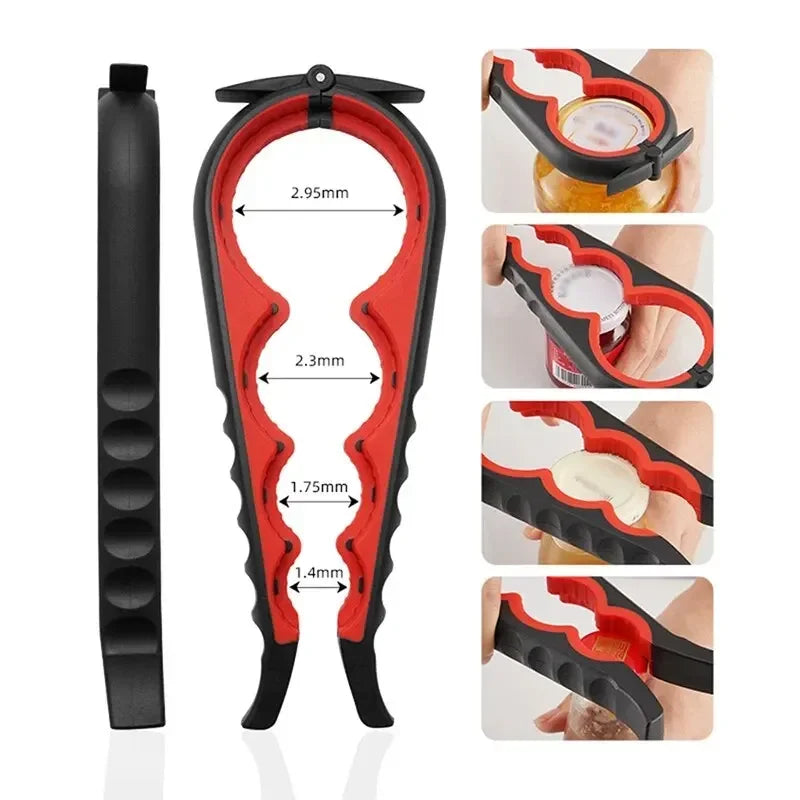 Multi Functional Four In One Anti-Slip Bottle Opener