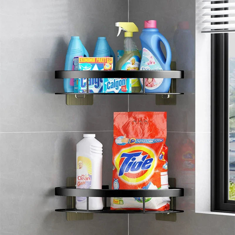 Aluminum Adhesive Corner Shelf Organizer For Showers