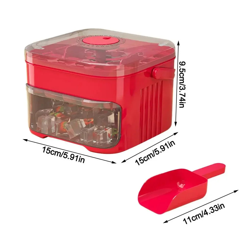 50-cube Double-layer Ice Cube Machine With Easy-To-Press Lid
