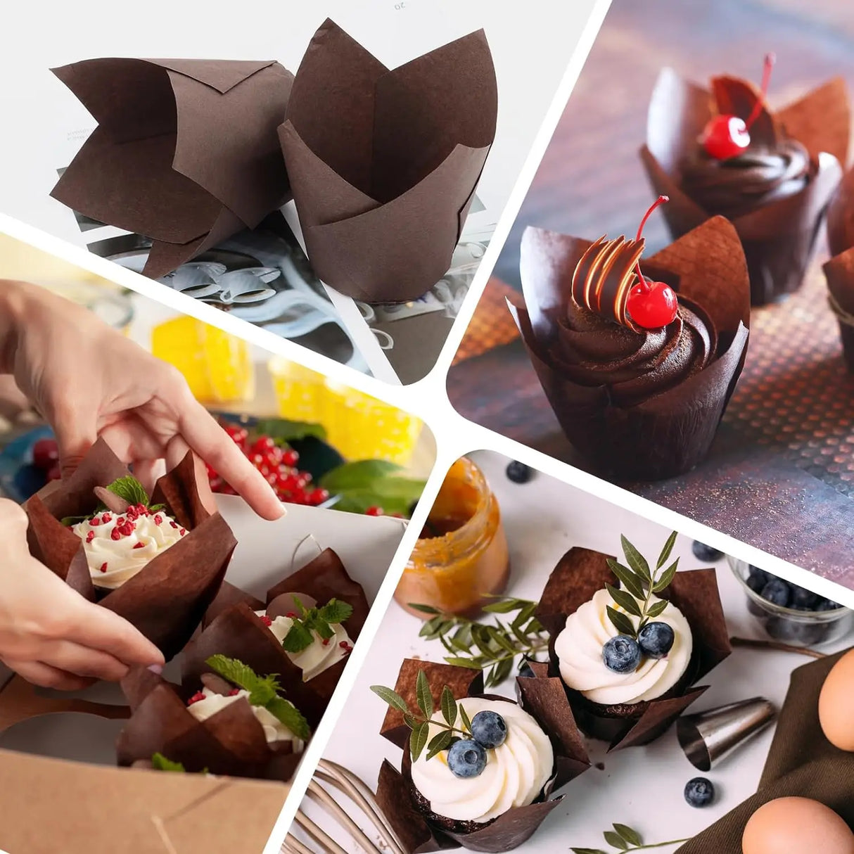 100pcs Oilproof Tulip Muffin Cupcake Liners