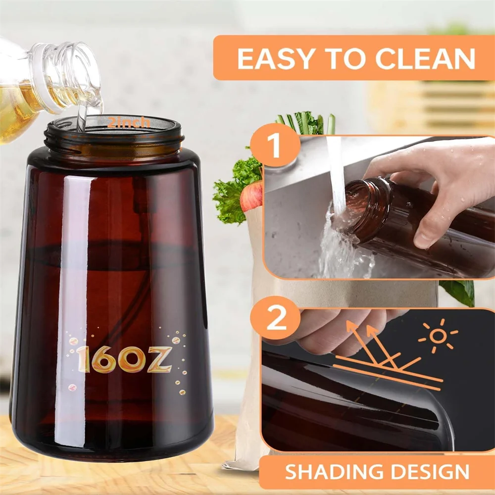 2-in-1 16 OZ Glass Leakproof Oil Sprayer & Dispenser For Cooking