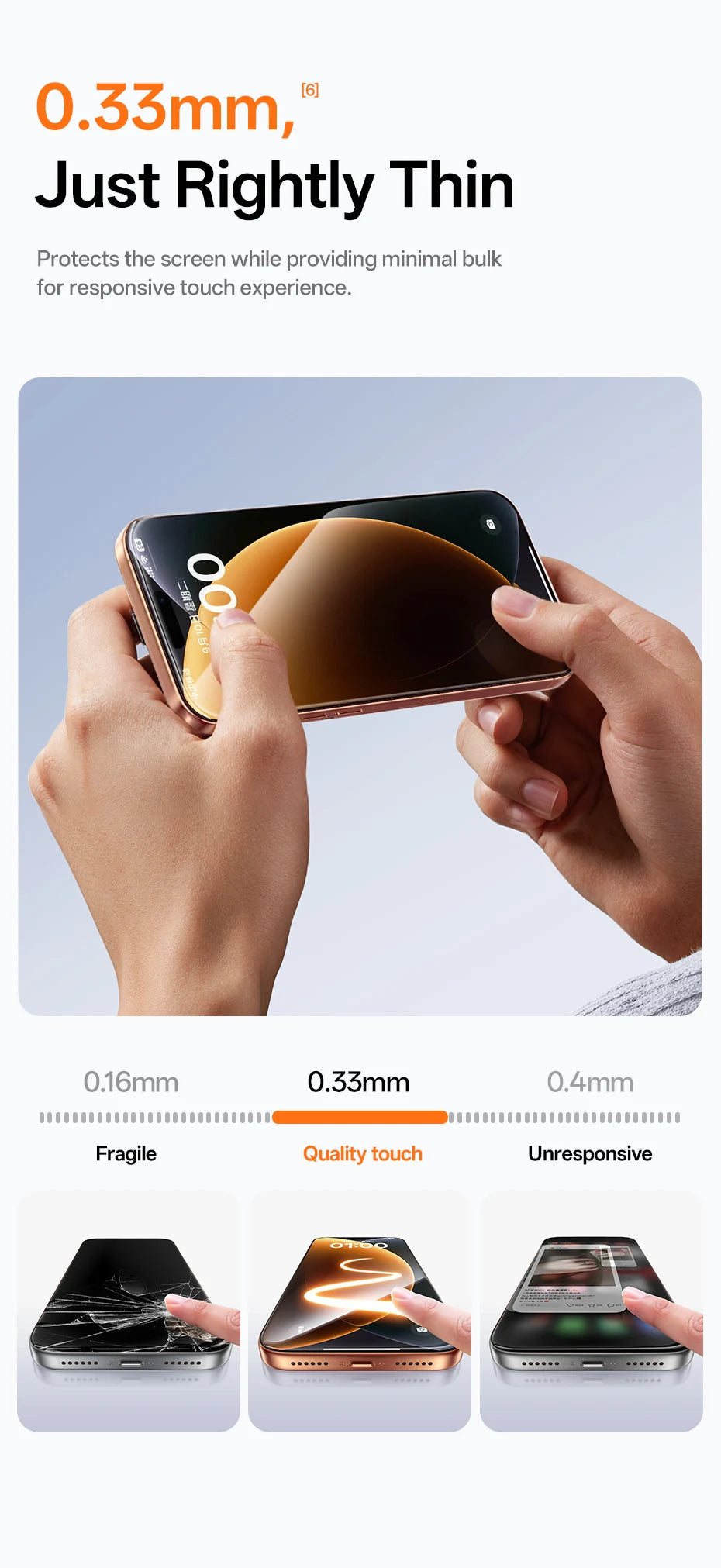 Baseus Tempered HD Screen Protector For iPhone 17 16 15 14 13 12 Pro Max