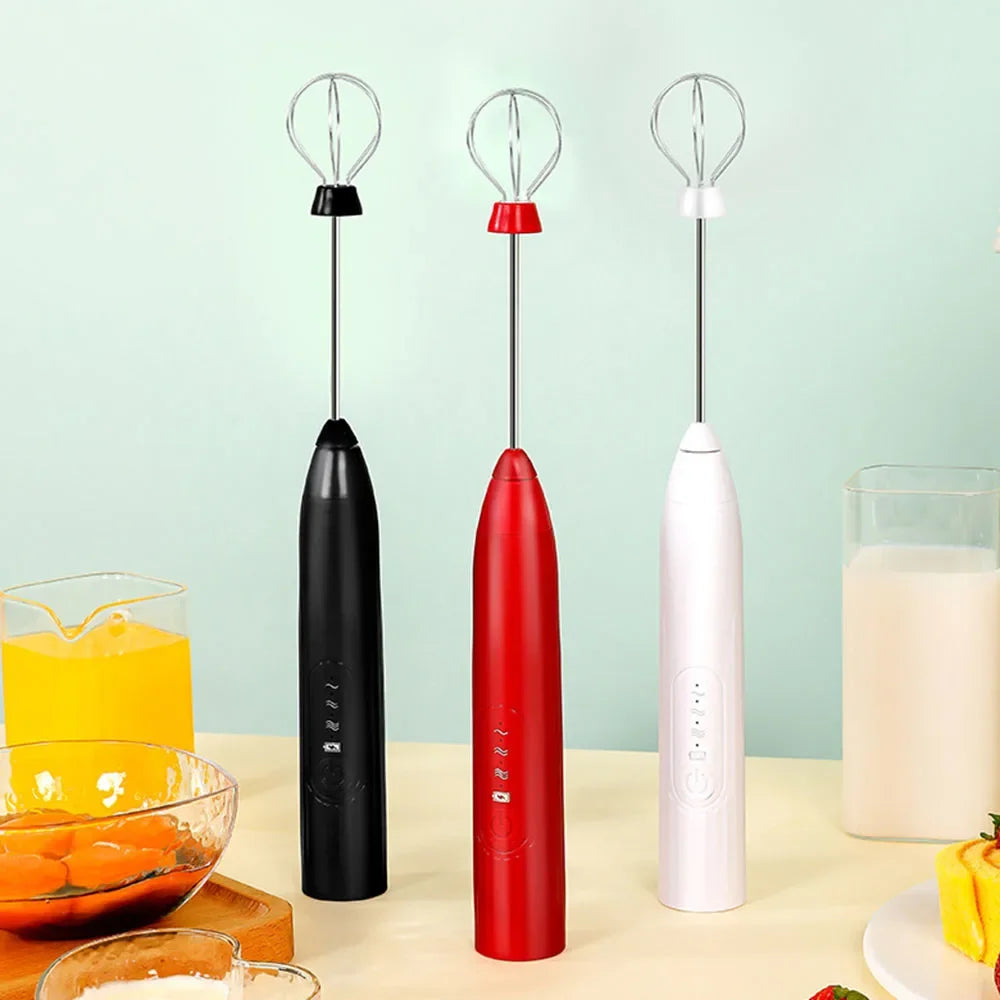 USB Rechargeable Handheld Electric 3-Speed Frother