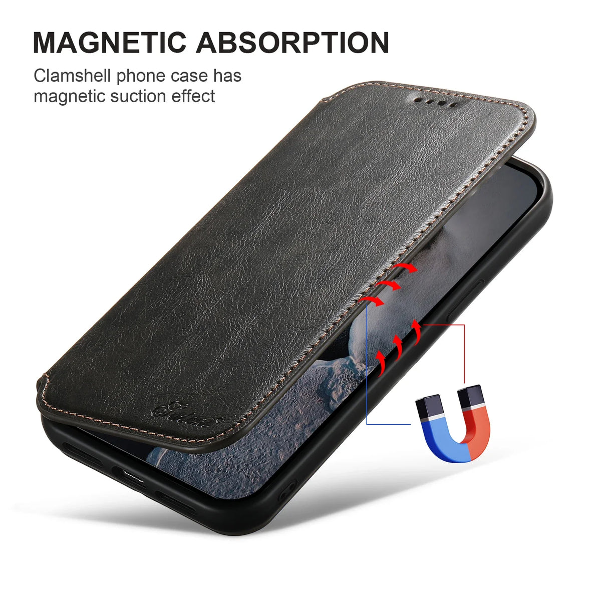 Wireless Charging  Magnetic Leather Wallet Phone Case For iPhone 16 12 13 14 15 Pro Max Plus