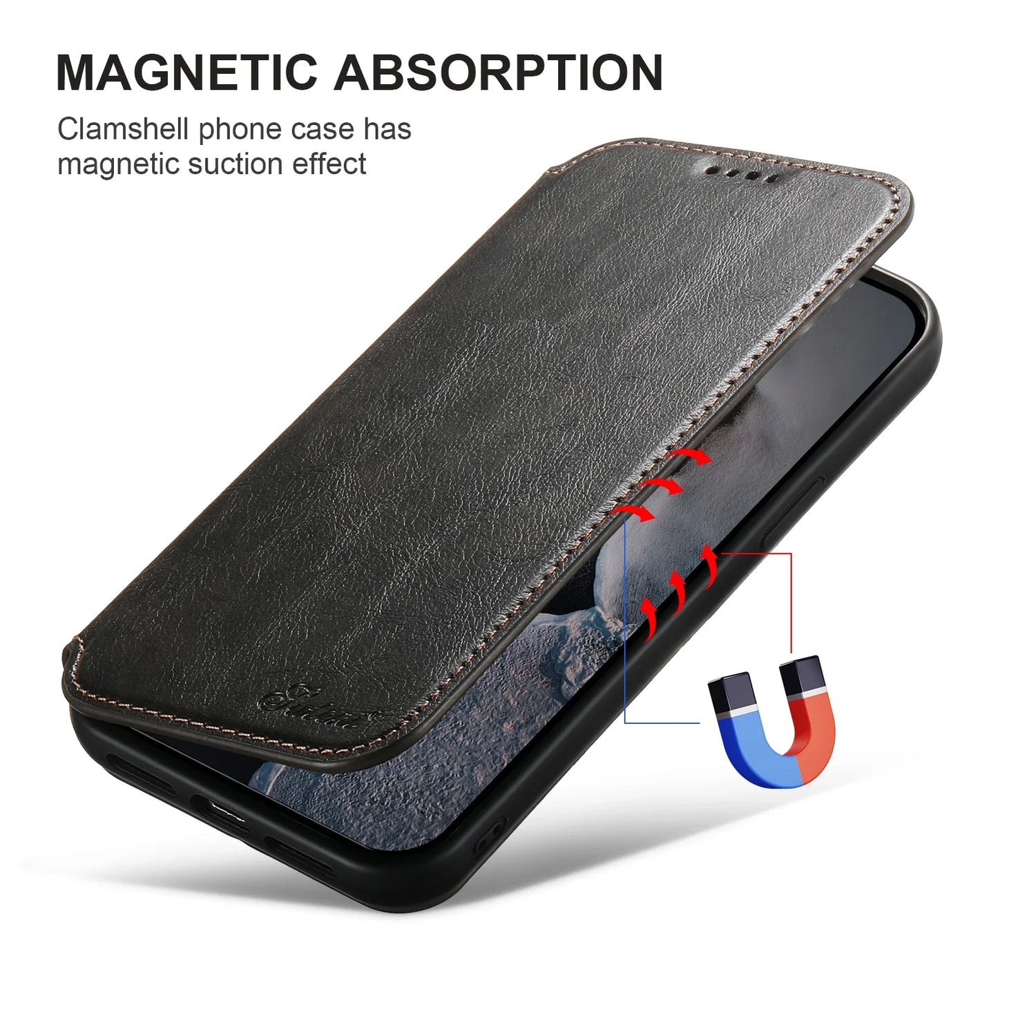 Wireless Charging  Magnetic Leather Wallet Phone Case For iPhone 16 12 13 14 15 Pro Max Plus