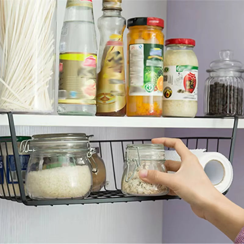 Multifunctional Iron bottom hanging Storage basket