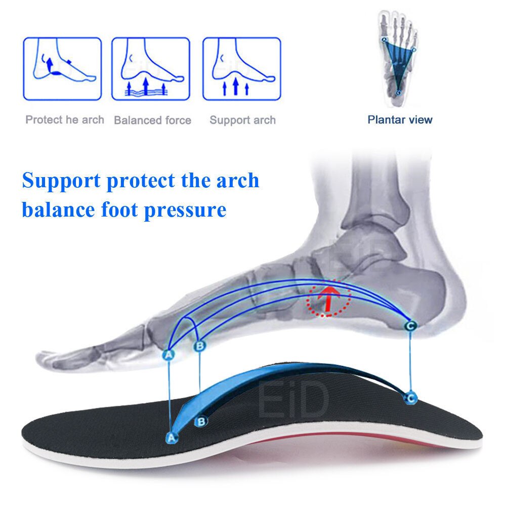 Unisex EiD Premium Orthotic Gel High Arch Support Insoles.