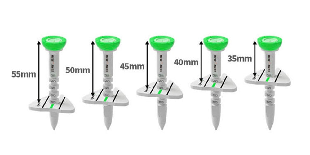 1pc Plastic Adjustable Golf Tee. Comes in Red, Orange, Blue and Green.