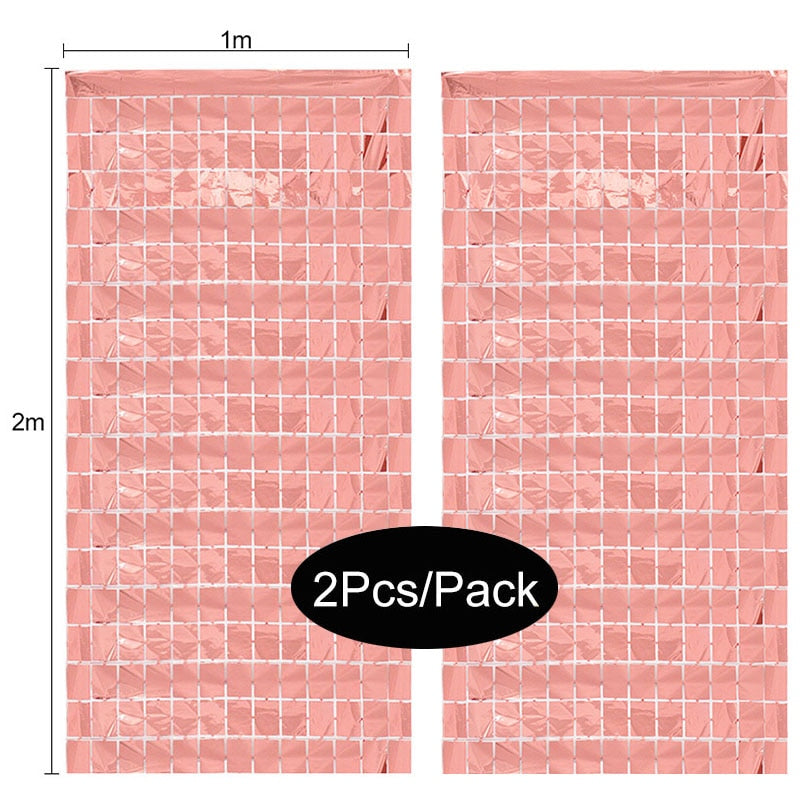 2Pack Party Metallic Foil Backdrop Curtain Decoration.  Great For Weddings, Birthdays or Showers.
