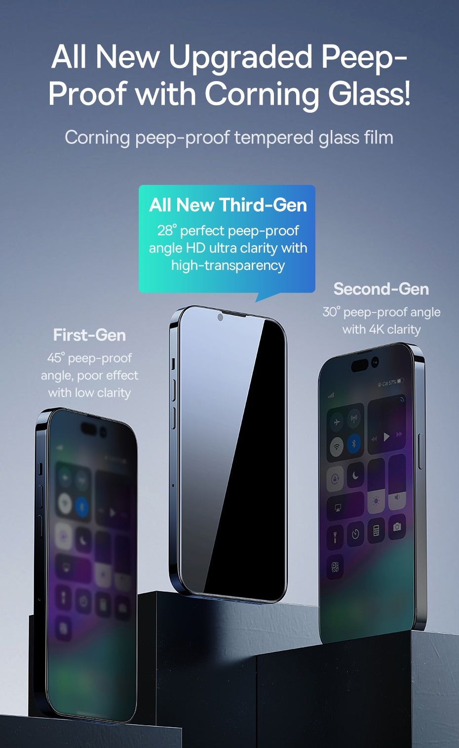 Baseus 0.4mm Corning Tempered Glass for iPhone 14 13 12 11 Pro Max Screen Protector for iPhone XR X XS Max