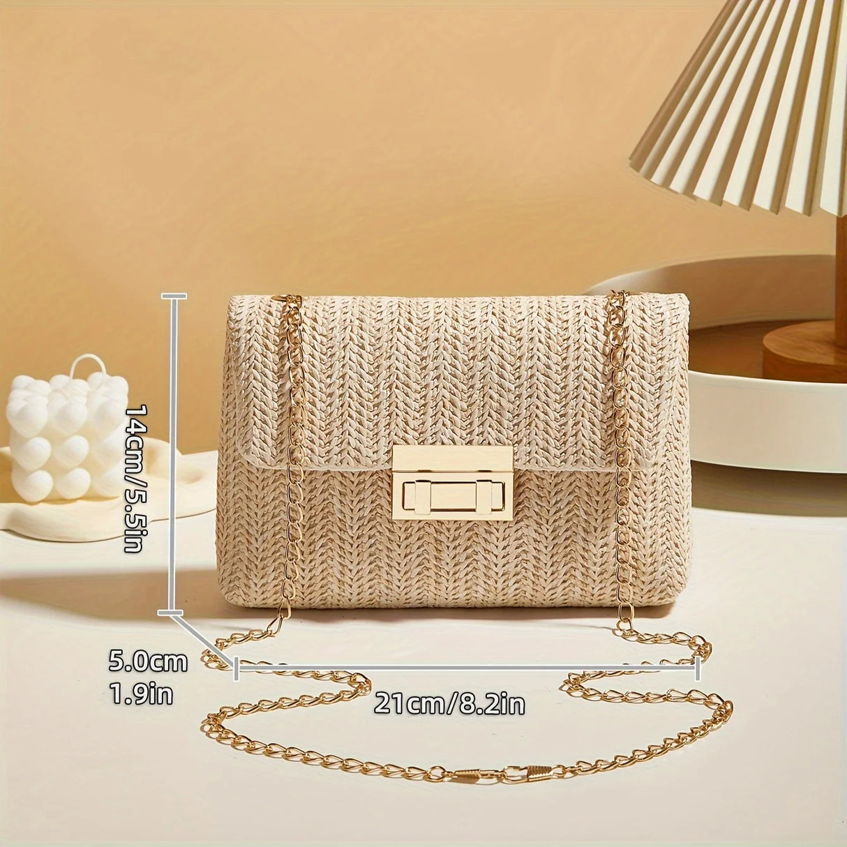 Women's Handwoven Crossbody Shoulder Bag With Lock Closure