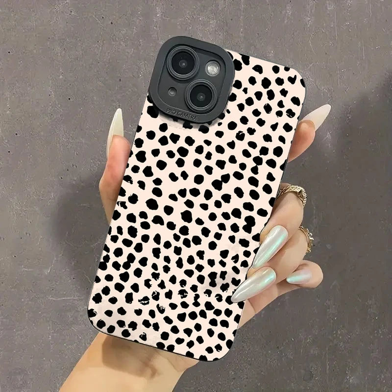 Polka Dot Soft Silicone Phone Case for iPhone 17 Air 16E 15 16 Pro Max Cases iPhone 14 13 12 11 7 8 Plus SE2