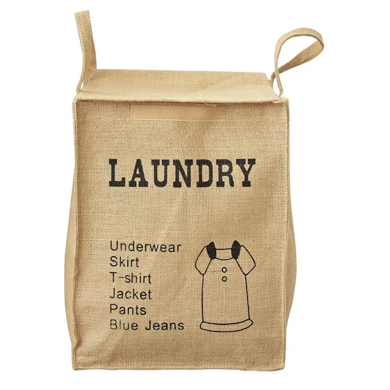 Folding Jute Organizer Storage Basket With Lids