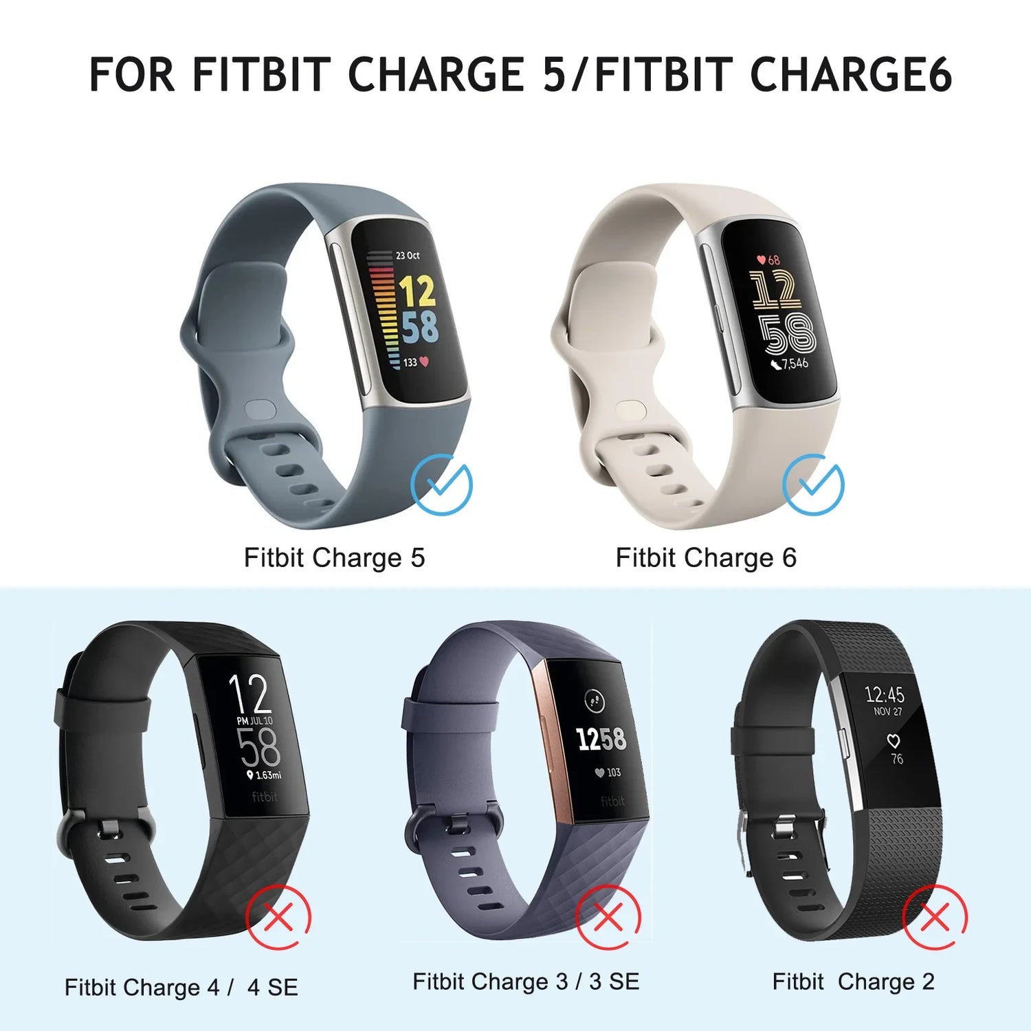 Adjustable Smartwatch Band for Fitbit Charge 5  And 6
