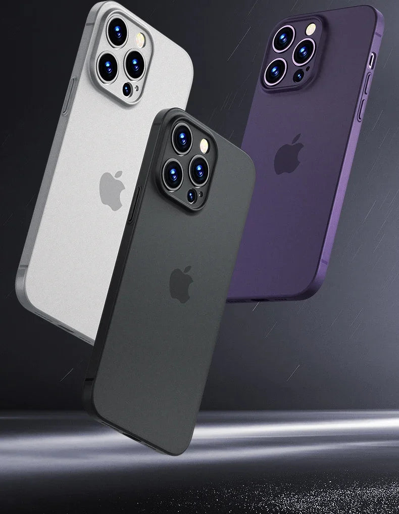 0.3mm Matte PP Hard Ultra Slim Phone Case For iPhone 17 16 15 14 Pro Max 16 Plus