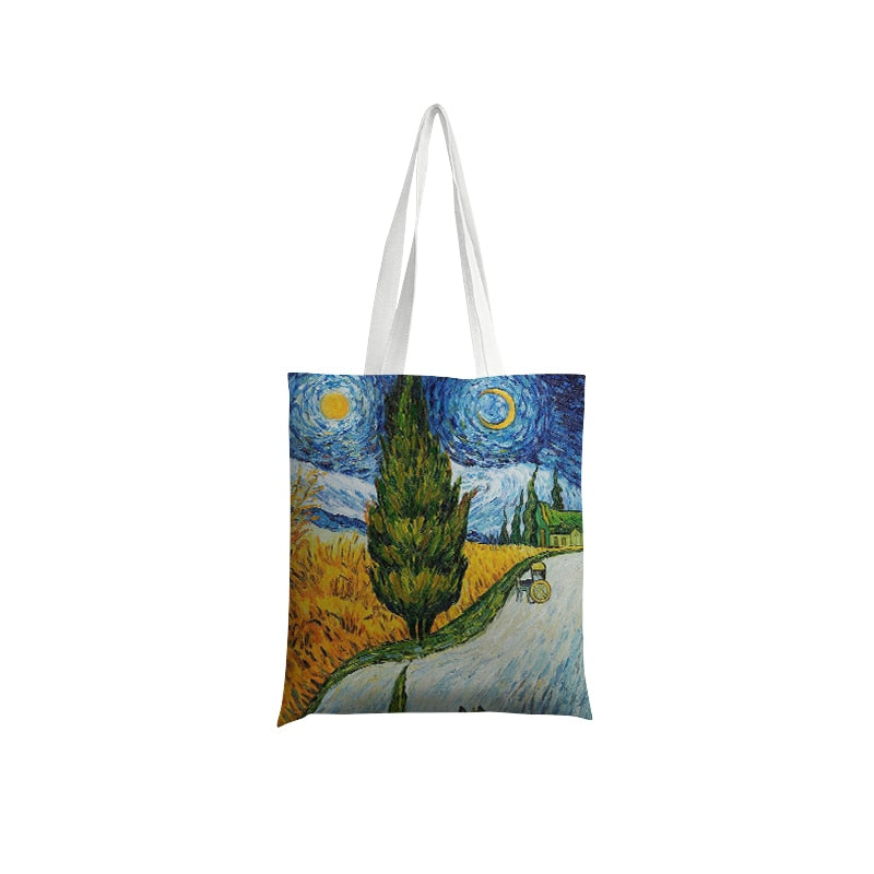 Van Gogh Oil Painting Canvas Shoulder Bags.