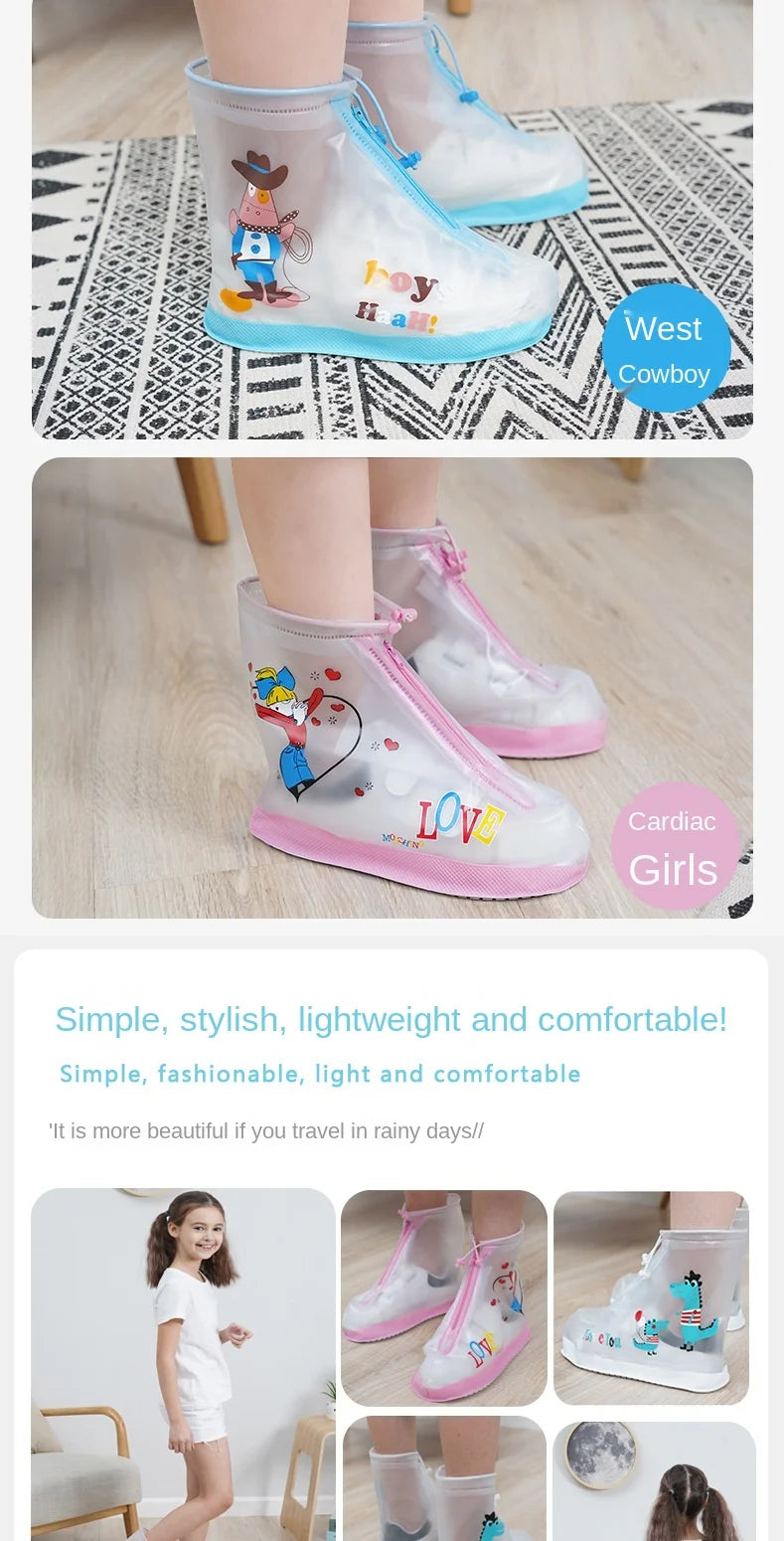 Children's Non-Slip Overshoes Galoshes With Zipper