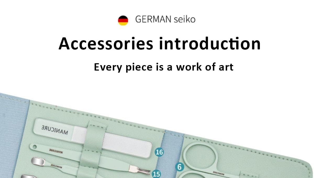 12 or 16 pcs Stainless Steel Manicure/Pedicure Set with Leather case.