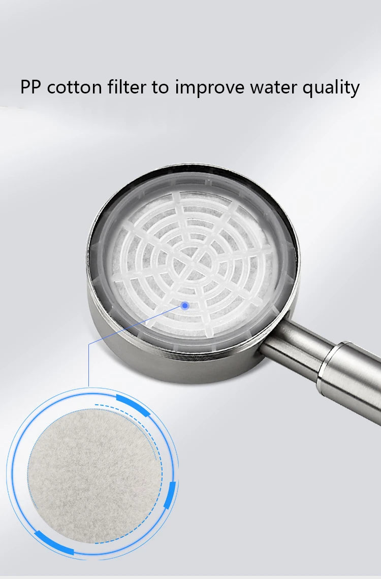 Stainless Steel Pressurized Rain Shower Head With Filter