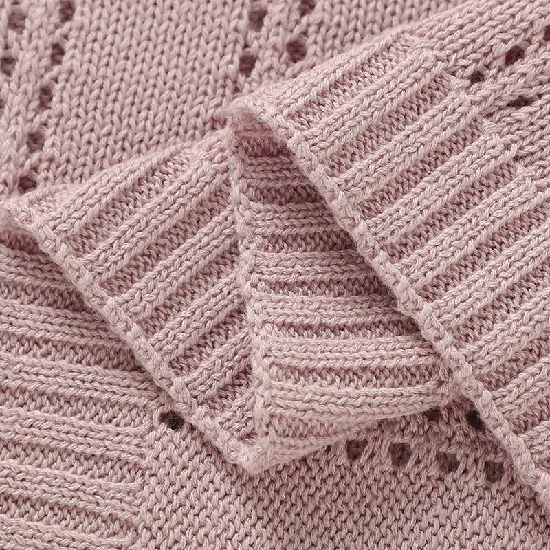 Vertical Stripes Solid Color Baby Cotton Blankets
