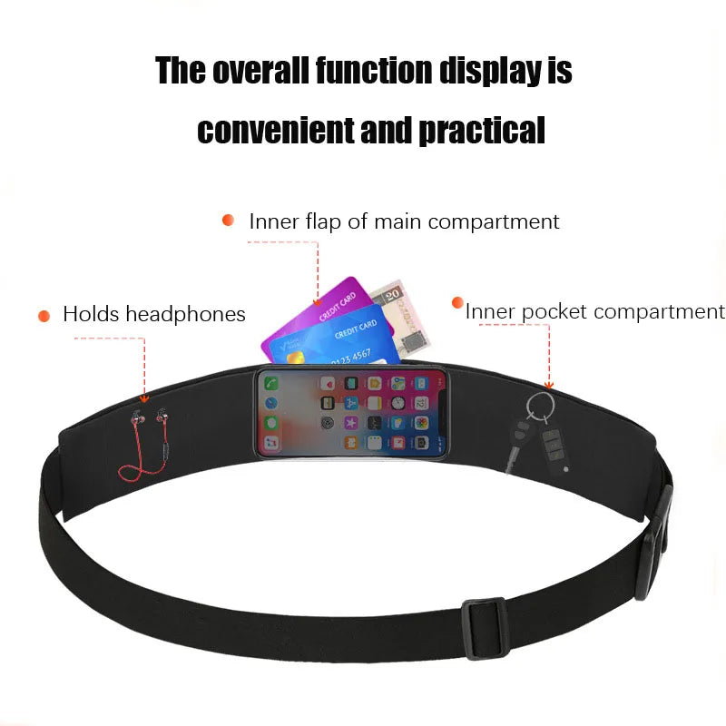 Waterproof Waist Running Belt For Phone, Money Or Keys