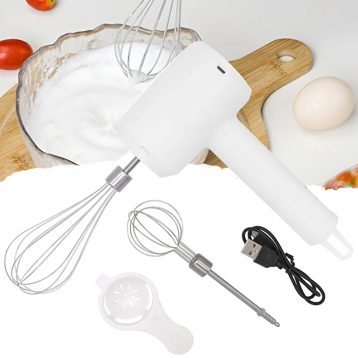 1Pcs Electric Portable 3-speed Whisk