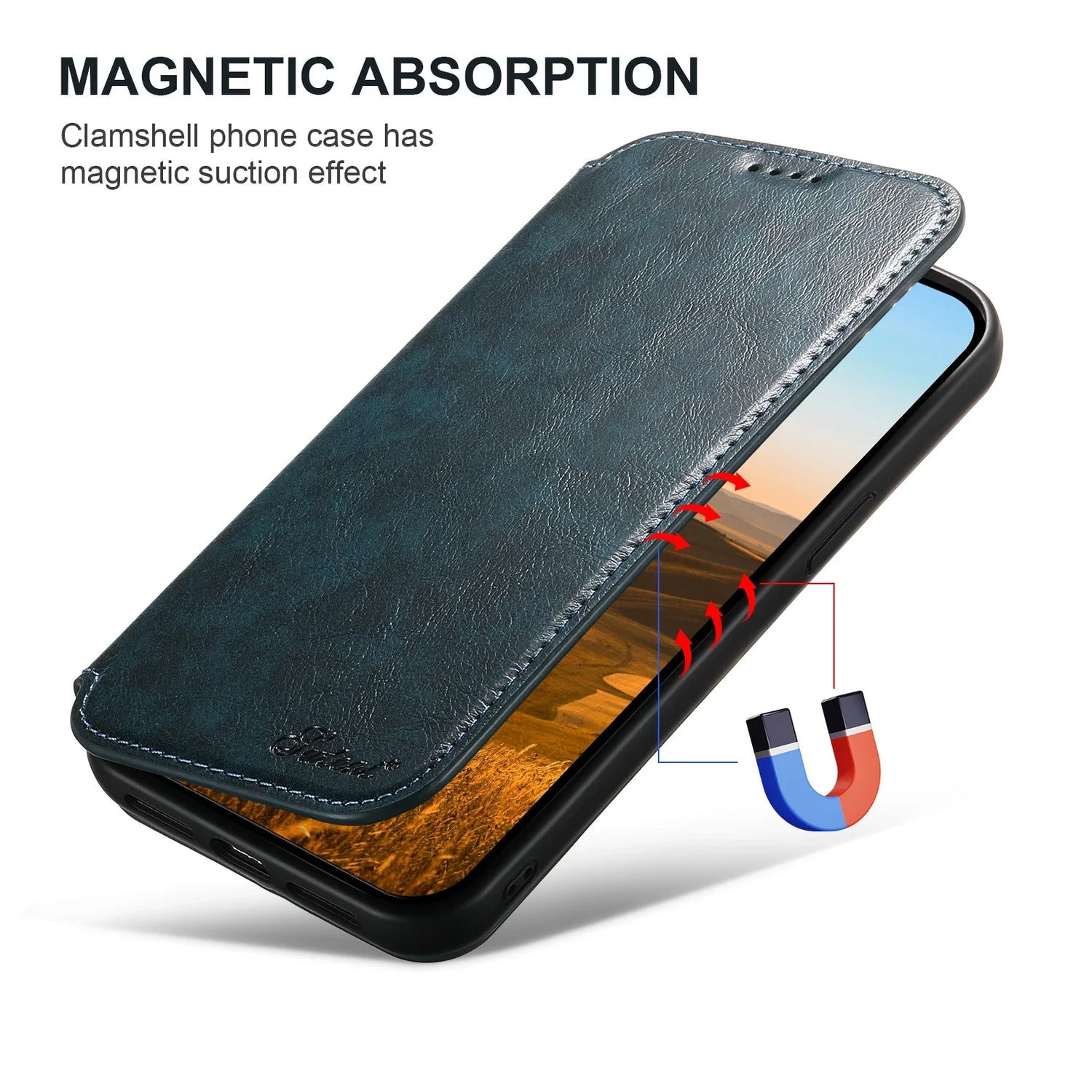 Wireless Charging  Magnetic Leather Wallet Phone Case For iPhone 16 12 13 14 15 Pro Max Plus