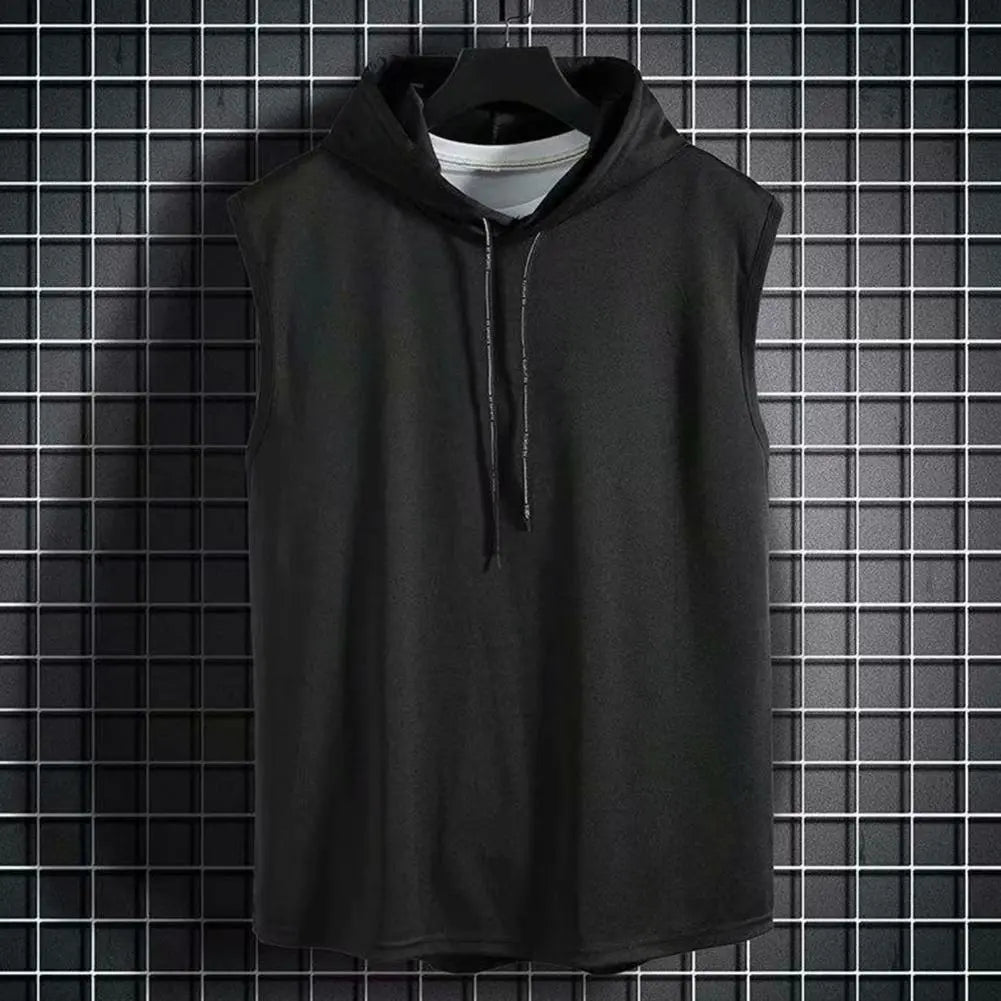 Ice Silk Sleeveless Bodybuilding/workout Hoodie Vest