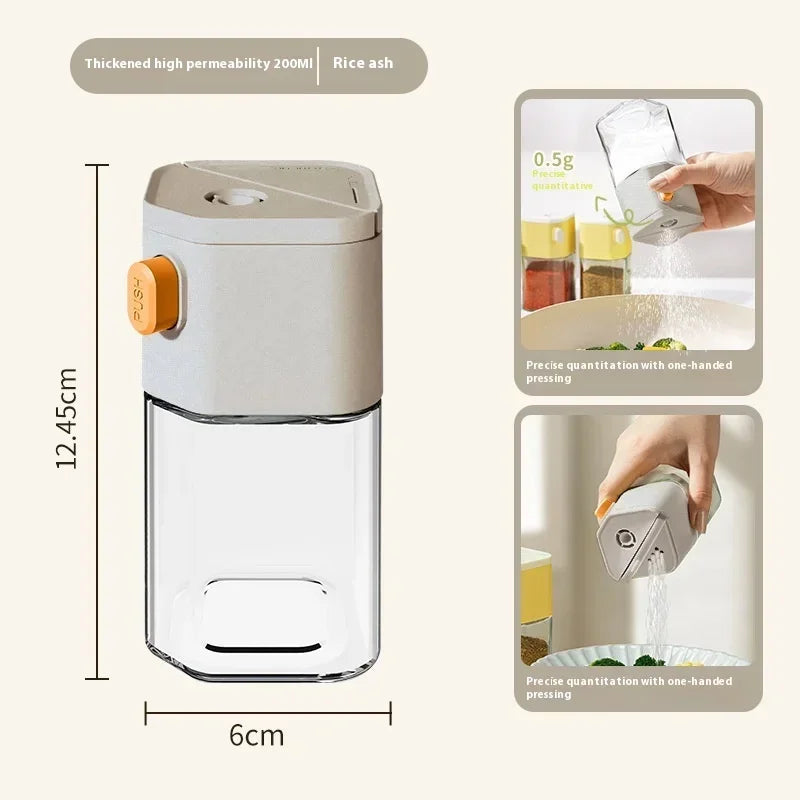 Moisture-proof Seasoning Bottle That Can Extrude 0.5 Grams Of Salt Or Sprinkle Larger Measurements Without Clumping