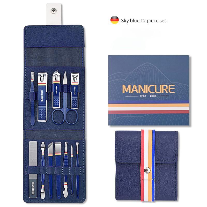 12-16pcs Stainless Steel Manicure Set With Folding Bag.