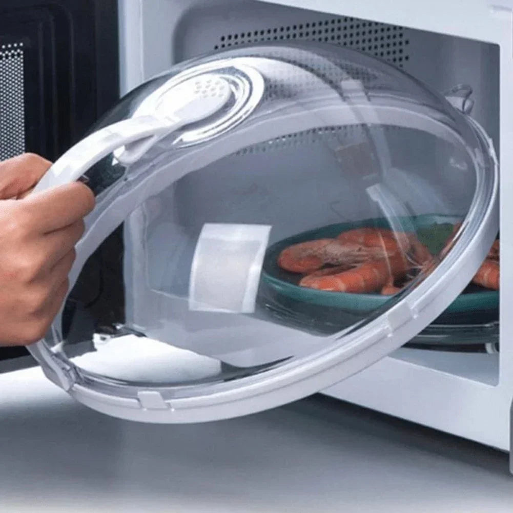 Microwave Transparent Plate Cover With Steam Vent And Handle