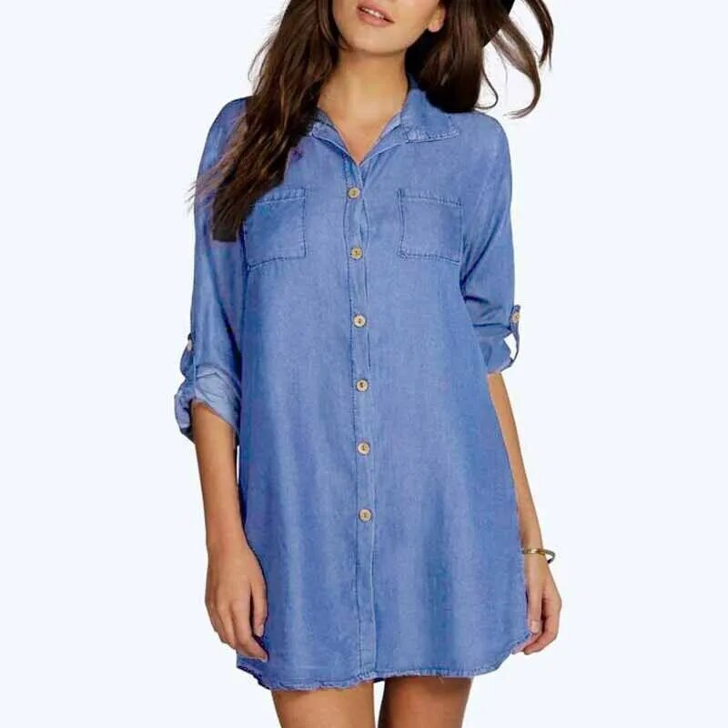Women's Casual Loose Denim Shirts.