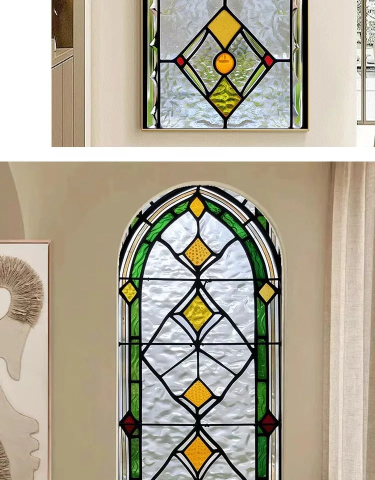 Electrostatic Vintage Stained Glass Window Sticker