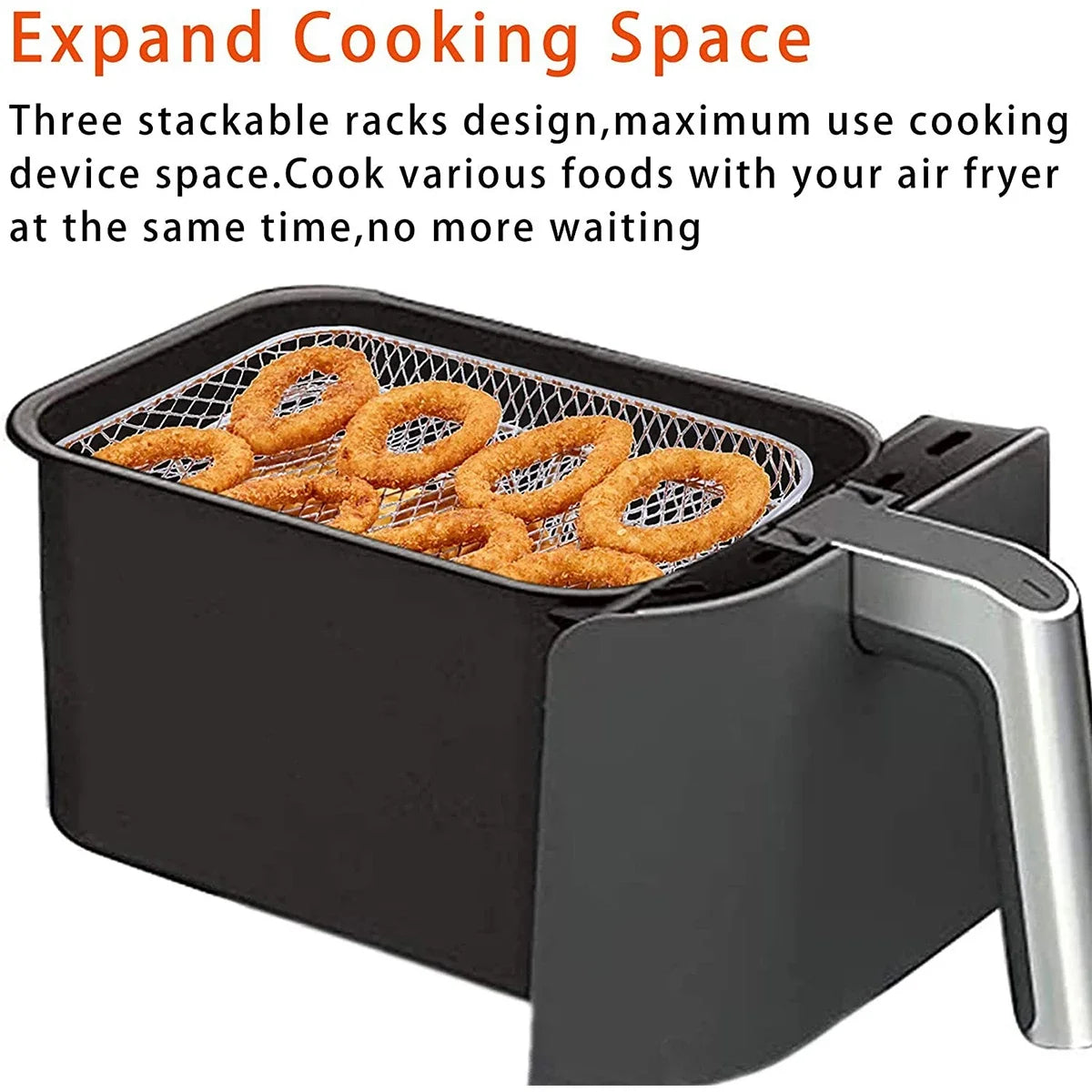 3-layer Stainless Steel Stackable Air Fryer Rack