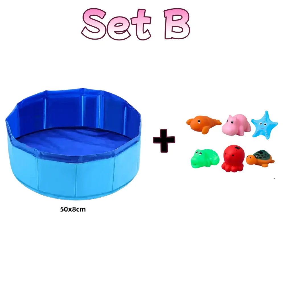 Foldable Pet Pool With Toys