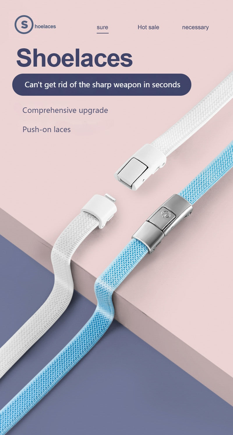 8MM Widened Flat Press Lock Shoelaces.