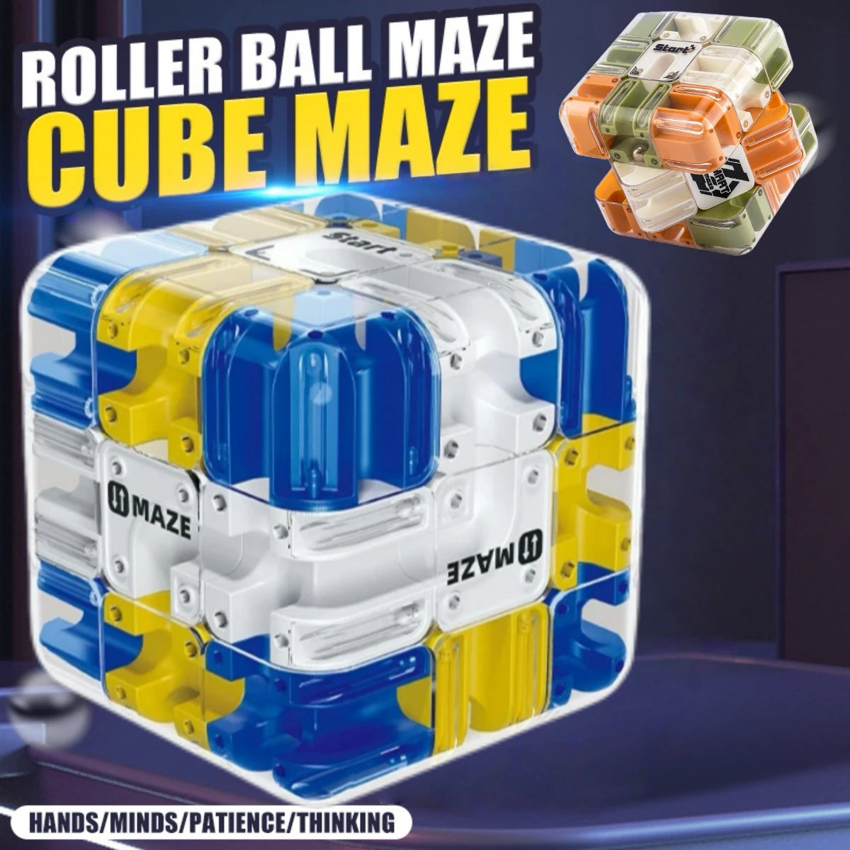 3D Ball Rolling Maze Puzzle Cube For Children Or Adults