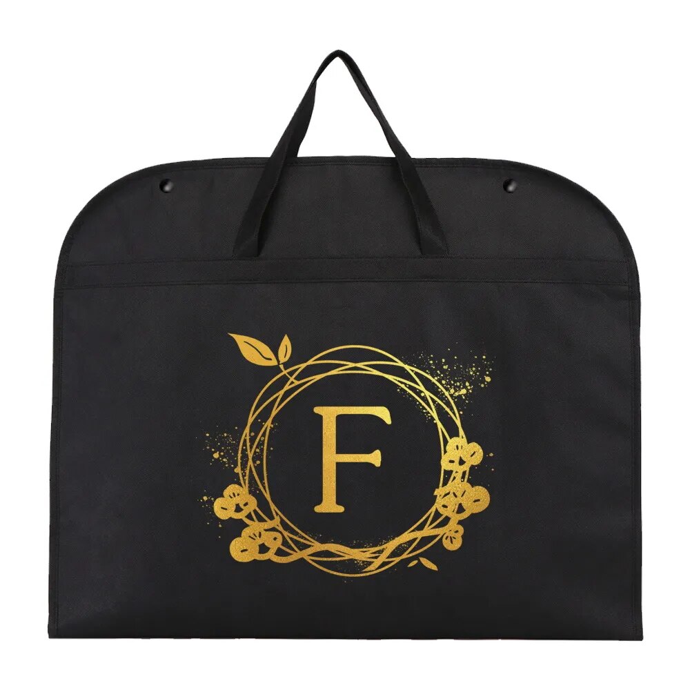 Dustproof Hanging Garment Bag With Monogram Decorative Wreath Initials