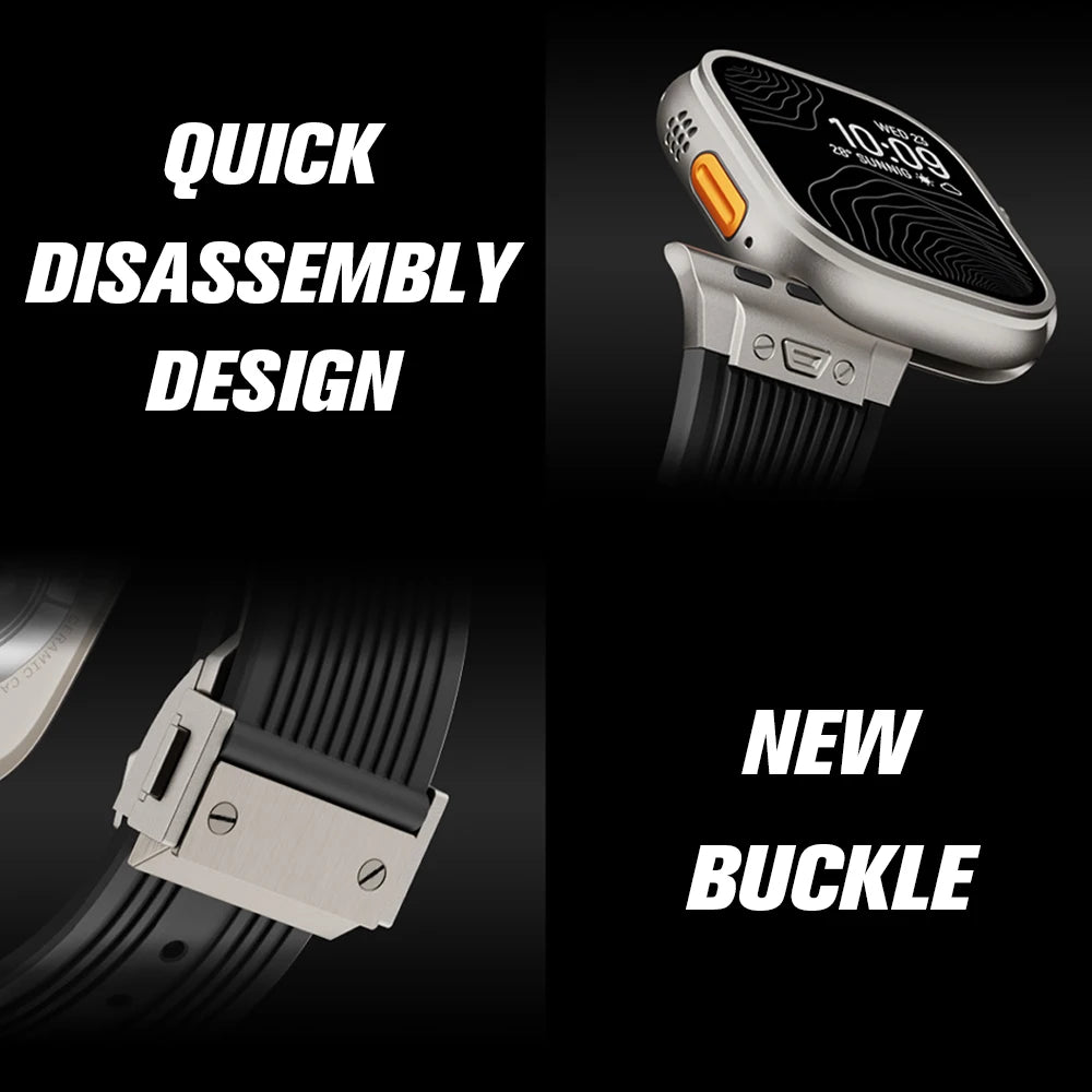 Silicone Sports Strap for Apple Watch Ultra 2/1 49mm Series 9 8 7 45mm 44mm Or IWatch 6 5 4 3 Se 44mm 42mm