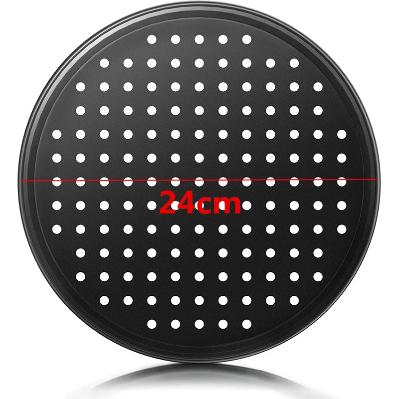4 Size Nonstick Carbon Steel Pizza Pan with Holes