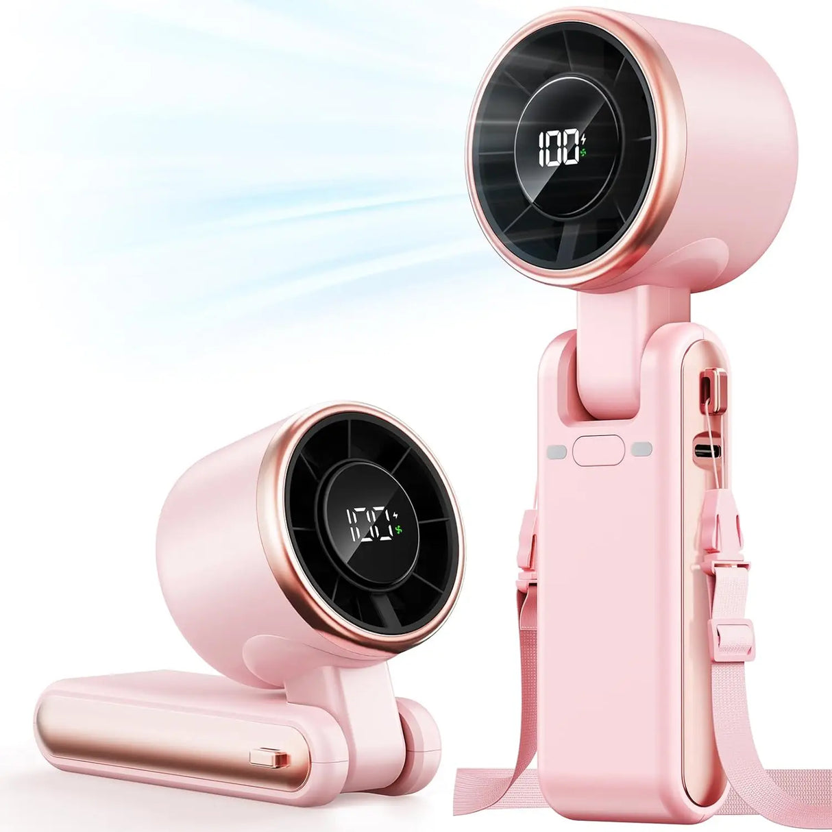 USB Charging Mini Handheld High-speed Digital Display Fan