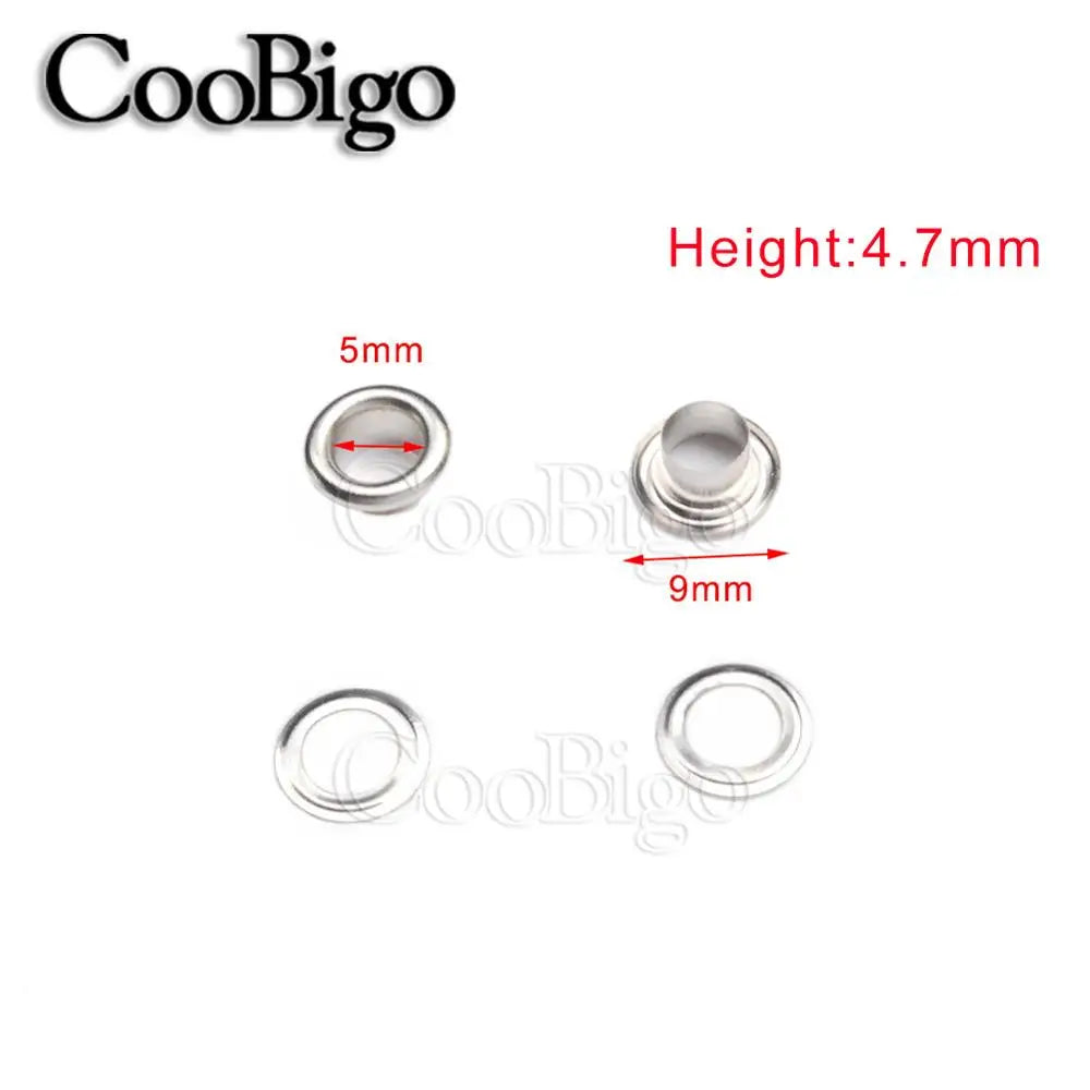 100/Set Metal Eyelet Grommet Rings Sizes 2mm 3mm 4mm 5mm 6mm 8mm 10mm 12mm 14mm 17mm