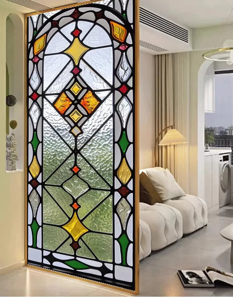 Electrostatic Vintage Stained Glass Window Sticker