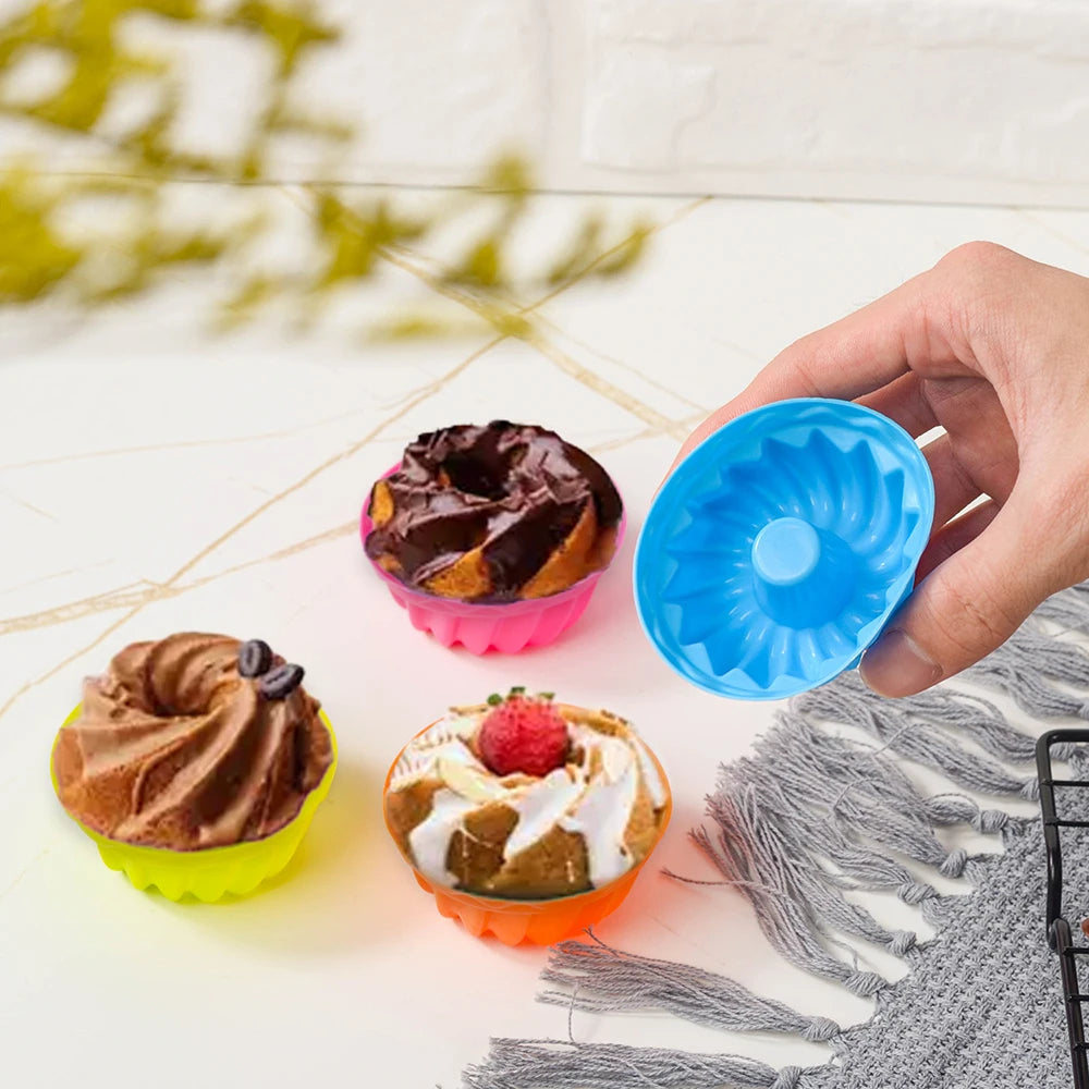 6PCS Silicone High Temperature Easy To Release Baking Cake Molds