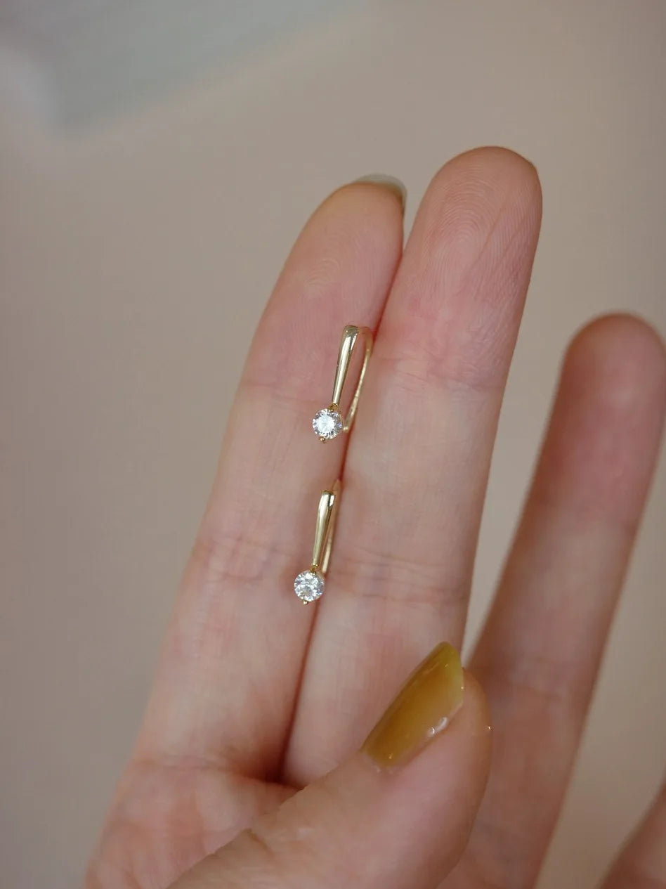 Women's S925 silver-plated Or 14K gold-plated small ears