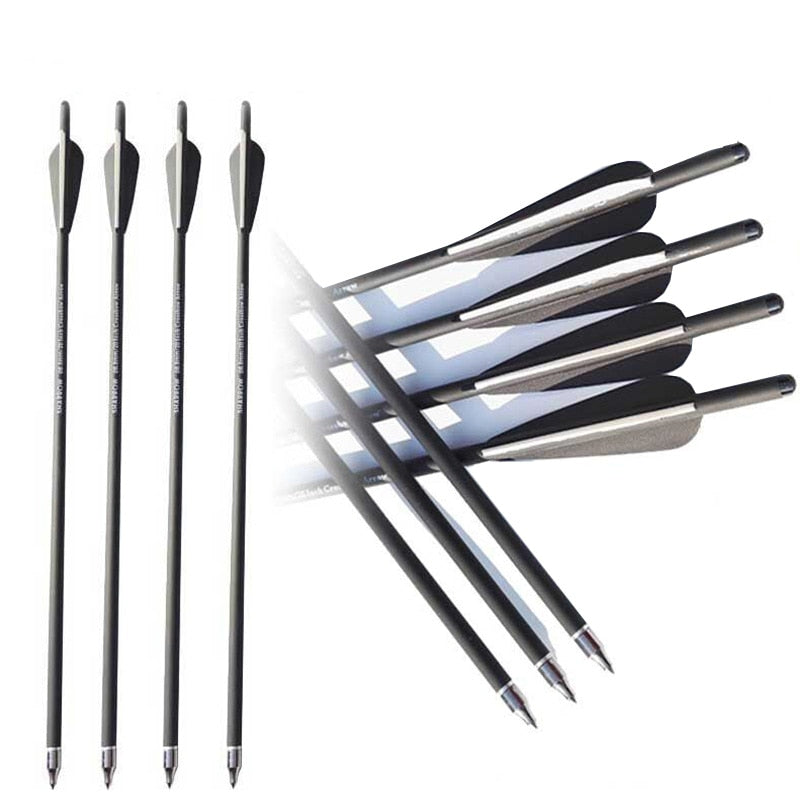 12pcs Archery Carbon Arrow 16/17/18/20/22inch Crossbow Bolts Diameter 8.8mm Arrows for Outdoor Shooting.