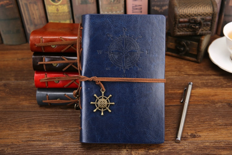 Retro Pirate Anchors Leather Notebook/Journal with Replaceable Stationery