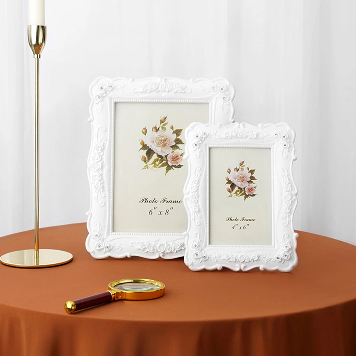 1PC White Rose Photo Frame